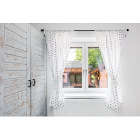 Draperie albă pentru copii cu steluțe gri 19, Dom-Dekor