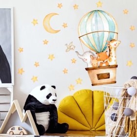 Autocolant de perete - Animale într-un balon, Housedecor