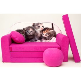 Canapea pentru copii Pisicute - roz