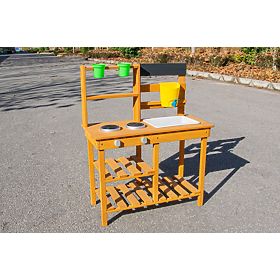 2Kids Toys Bucătărie de grădină din lemn cu chiuvetă, 2Kids Toys