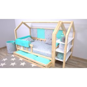 Spumă pentru pat cu șină Ourbaby-culoarea deschisă a mentei, Dreamland