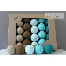 bumbac strălucitor LED-uri bile bumbac bile - turcoaz, cotton love
