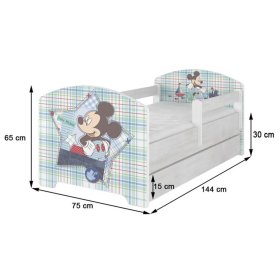 copii pat cu barieră - Mickey Mouse - decor norvegiană pin