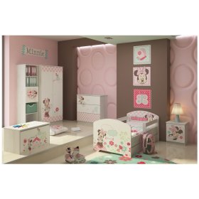 copii pat cu barieră - Minnie Mouse - decor norvegiană pin, BabyBoo, Minnie Mouse