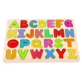 Alfabet puzzle din lemn - majuscule, Lelin