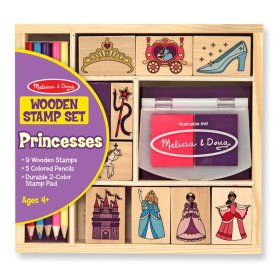 Melissa & Doug - Set de timbre Princess din lemn, Melissa & Doug