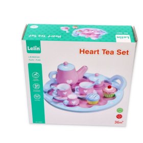Set de ceai din lemn cu inimi, Lelin