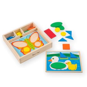 Puzzle din lemn - Mozaic - culori și forme
