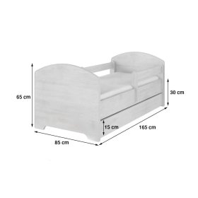 Pat pentru copii cu barieră - Regatul de gheaţă - decor pin norvegian