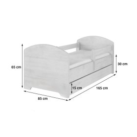 Pat pentru copii cu barieră - Pisicuţa Marie - decor pin norvegian, BabyBoo, Marie