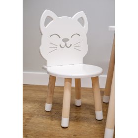 Masă pentru copii cu scaune - Pisică - albă, Ourbaby