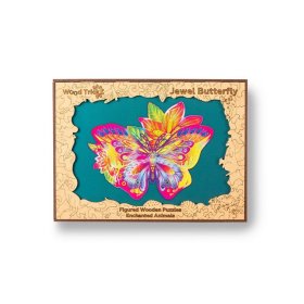 Puzzle din lemn colorat - fluture