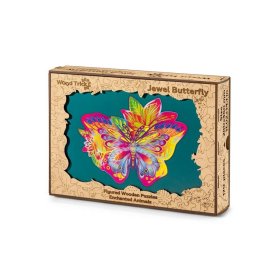 Puzzle din lemn colorat - fluture, Wood Trick
