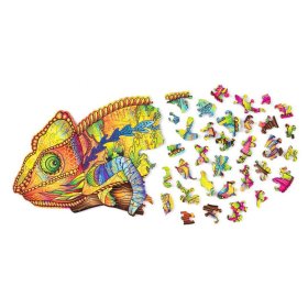 Puzzle colorat din lemn - cameleon