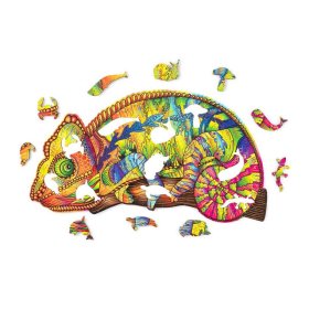 Puzzle colorat din lemn - cameleon, Wood Trick