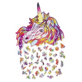 Puzzle colorat din lemn - unicorn, Wood Trick
