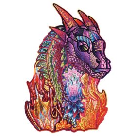 Puzzle colorat din lemn - dragon