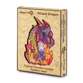 Puzzle colorat din lemn - dragon