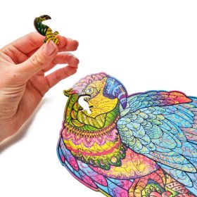 Puzzle colorat din lemn - papagal