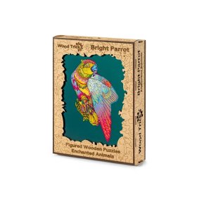 Puzzle colorat din lemn - papagal, Wood Trick