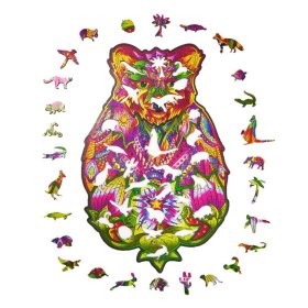Puzzle colorat din lemn - urs
