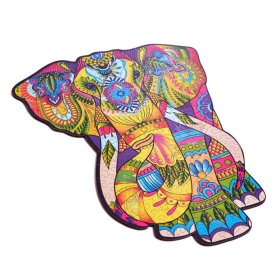 Puzzle colorat din lemn - elefant, Wood Trick
