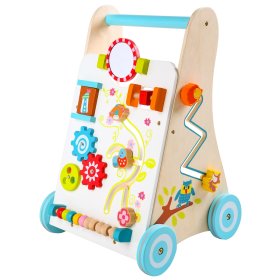 Walker multifuncțional din lemn - Grădină veselă, EcoToys