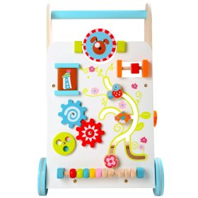 Walker multifuncțional din lemn - Grădină veselă, EcoToys