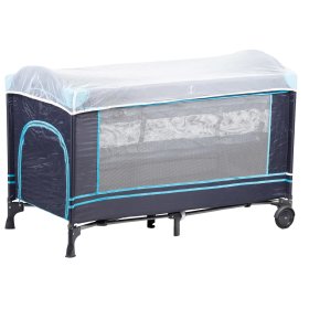 Patut de voiaj Mosquito cu saltea - albastru inchis, EcoToys