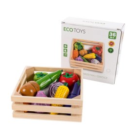 Legume din lemn într-o cutie - 10 buc, EcoToys