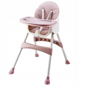 Scaun de masă Prima 2in1 - roz și alb, EcoToys