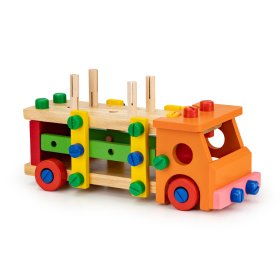 Set de constructii din lemn cu scule, EcoToys
