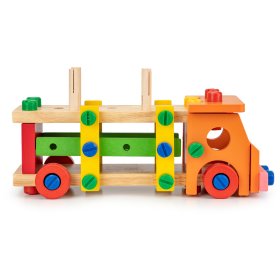 Set de constructii din lemn cu scule, EcoToys