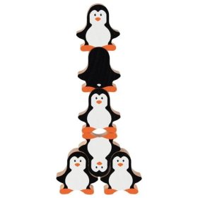 Joc de echilibru din lemn - pinguini