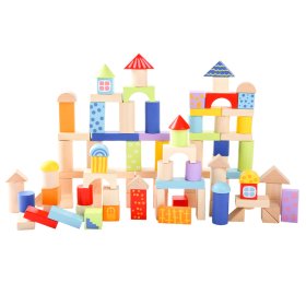 Blocuri din lemn Ecotoys - 100 buc, EcoToys