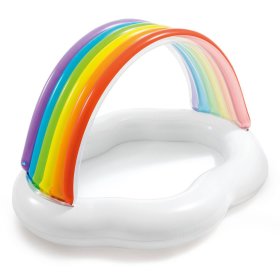 Piscina gonflabila pentru copii cu acoperis curcubeu, INTEX