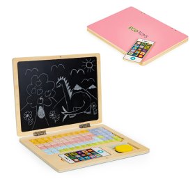 Caiet magnetic din lemn roz, EcoToys