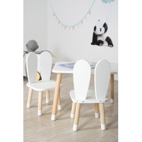Masă pentru copii cu scaune - Urechi- alb, Ourbaby