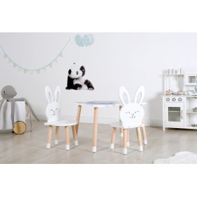 Masa pentru copii cu scaune - Iepure - albă, Ourbaby
