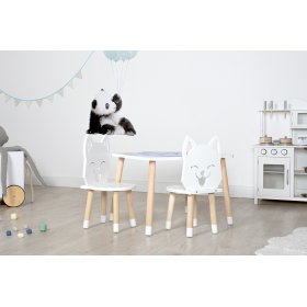 Masă pentru copii cu scaune - Vulpe - albă, Ourbaby