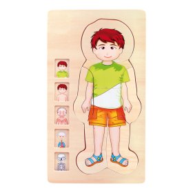 Jucării din lemn pentru picioare mici Puzzle Anatomie Tim, Small foot by Legler