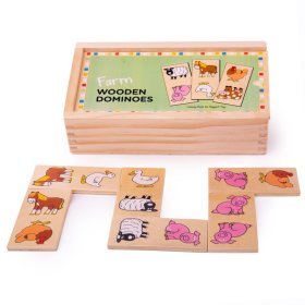 Bigjigs Toys Fermă de domino din lemn, Bigjigs Toys