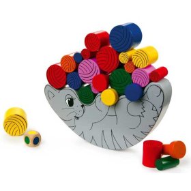 Small Foot Joc cu motor din lemn Pisica de echilibrare, Small foot by Legler