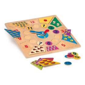Puzzle educațional Small Foot Insertion pentru a învăța ore, Small foot by Legler