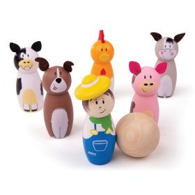 Bigjigs Toys Fermă de popi din lemn, Bigjigs Toys