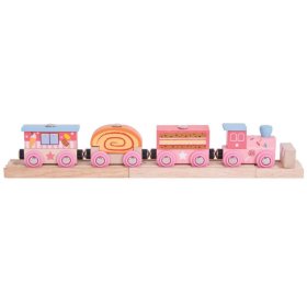 Bigjigs Rail Sweet express + 3 șine, Bigjigs Rail