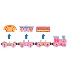 Bigjigs Rail Sweet express + 3 șine, Bigjigs Rail