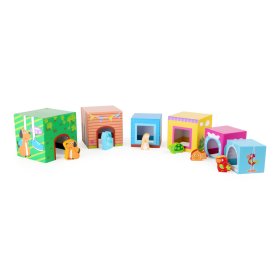 Turnul Small Foot Cube cu animale din lemn, Small foot by Legler