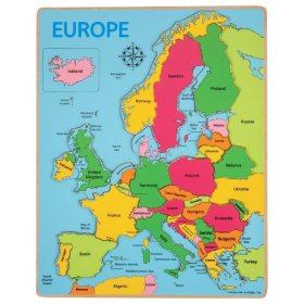 Bigjigs Toys Puzzle din lemn Harta Europei 25 piese, Bigjigs Toys