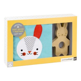 Petit Collage Carte din stofă cu un iepure, Petit Collage